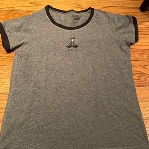 Size large, grey t shirt from life is good